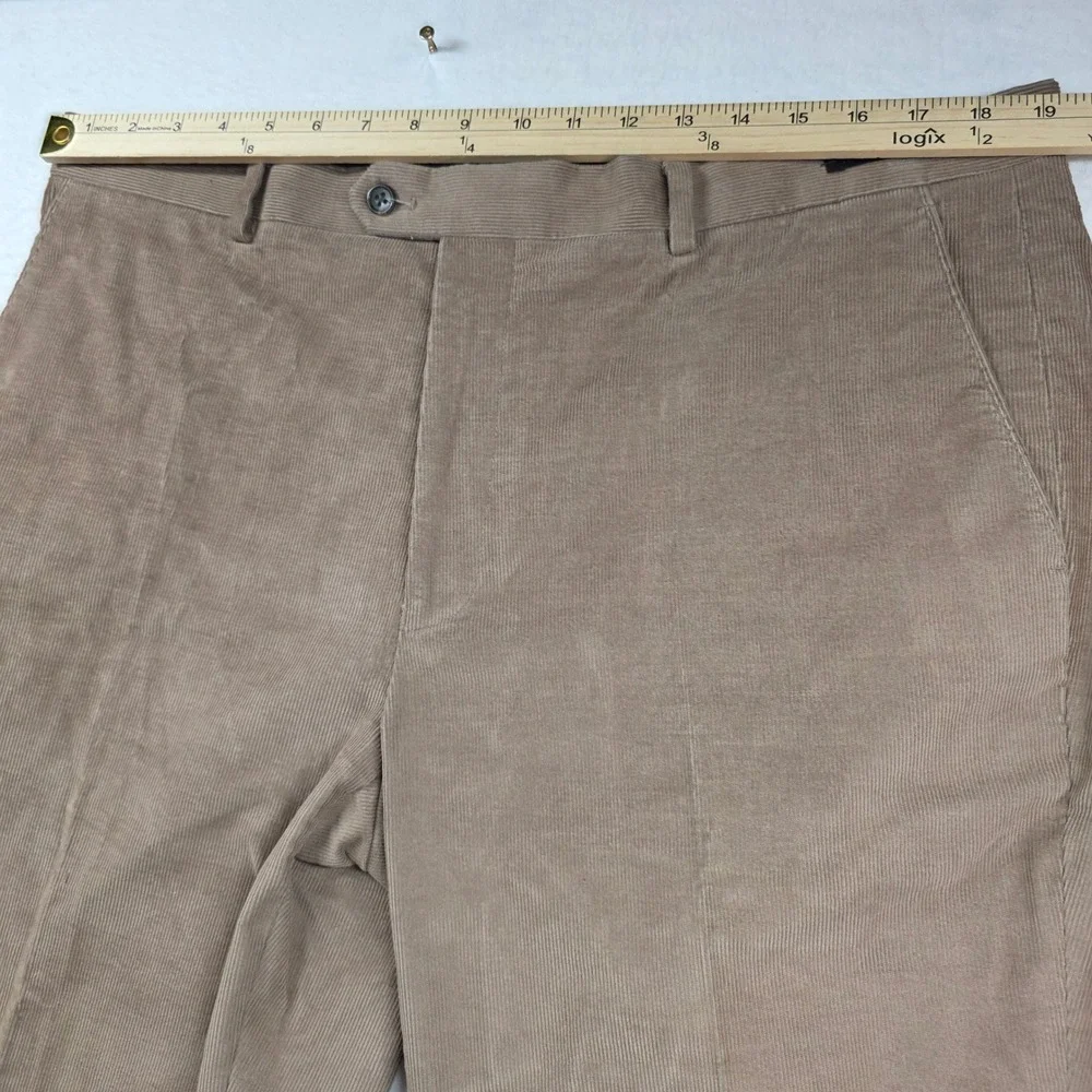 Jos. A. Bank Reserve Corduroy Pants Men 38x30‎ Tan Tailored Fit Stretch Trousers